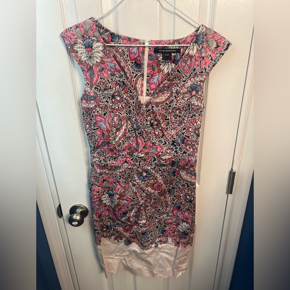 French Connection Pink and Blue Floral Top